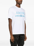 Amiri MA Bar Blue Logo Printed T-Shirt in White