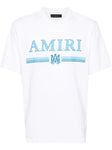 Amiri MA Bar Blue Logo Printed T-Shirt in White