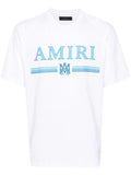 Amiri MA Bar Blue Logo Printed T-Shirt in White