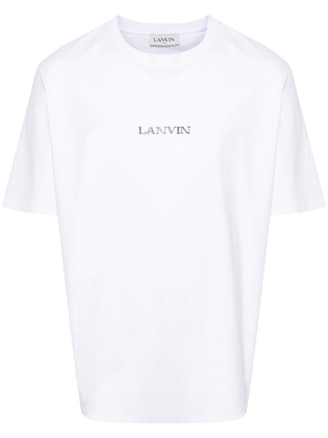 Lanvin Embroidered Small Logo T-Shirt in White