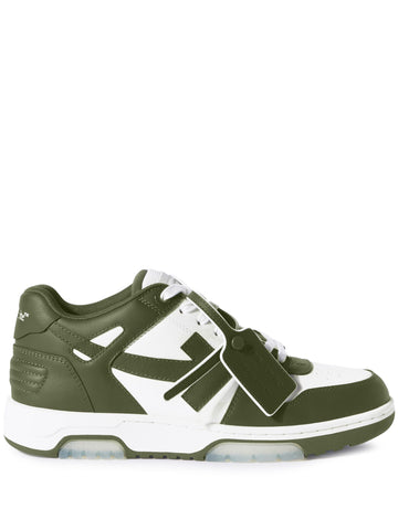 Off-White Out of Office Low Top Trainers in Dark Green/White