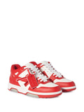 Off-White Out of Office Low Top Leather Trainers in Red/White