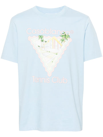 Casablanca Maison De Reve Printed T-Shirt in Pale Blue