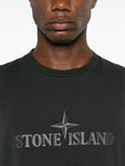 Stone Island Institutional Three Rubberised Logo T-Shirt in Black