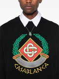 Casablanca Casa Crest Embroidered Sweatshirt in Black