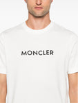 Moncler Embossed-branding Crew-neck Cotton-jersey T-shirt in White