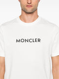 Moncler Embossed-branding Crew-neck Cotton-jersey T-shirt in White