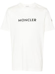 Moncler Embossed-branding Crew-neck Cotton-jersey T-shirt in White