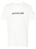 Moncler Embossed-branding Crew-neck Cotton-jersey T-shirt in White