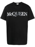 Alexander McQueen Spray Crush Logo Print T-Shirt in Black