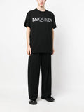 Alexander McQueen Spray Crush Logo Print T-Shirt in Black