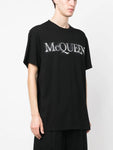 Alexander McQueen Spray Crush Logo Print T-Shirt in Black