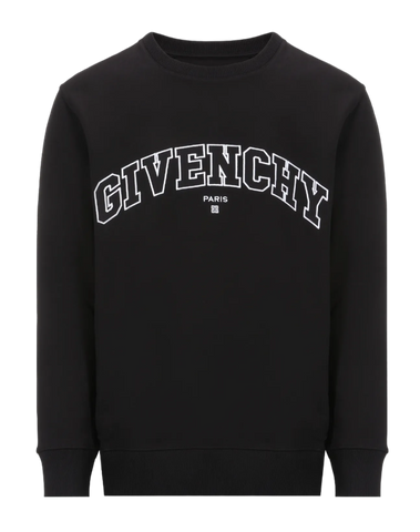 Givenchy Embroidered Logo Crewneck Sweatshirt in Black