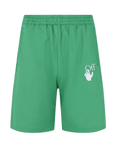 Off-White Hands Off Skate Track Shorts in Green