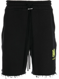 Amiri Lime MA Logo Printed Shorts in Black