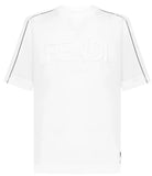 Fendi Logo Embossed Crewneck T-Shirt in White