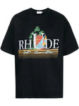 Rhude Black Tropics Printed T-Shirt in Vintage Black