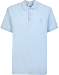 Burberry Branded Circle Logo Eddie Polo Shirt in Sky Blue