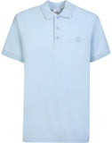 Burberry Branded Circle Logo Eddie Polo Shirt in Sky Blue