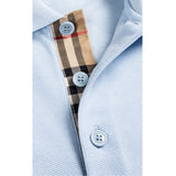 Burberry Branded Circle Logo Eddie Polo Shirt in Sky Blue