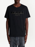 Balmain Crewneck Oversized T-shirt with Velvet Logo Black