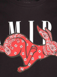 Amiri CNY Bandana Rabbit Print T-Shirt in Black