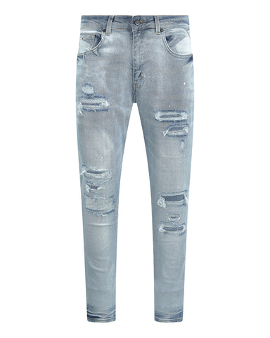 Magiri Paris Distressed Ripped Jeans in Light Blue