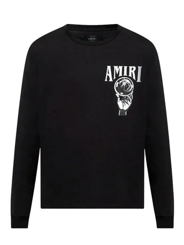 Amiri Crystal Ball Logo Printed Long Sleeve T-Shirt in Black