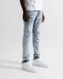 Magiri Paris Distressed Ripped Jeans in Light Blue