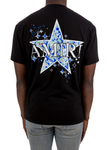 Amiri Paisley Blue Star Printed T-Shirt in Black