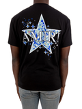 Amiri Paisley Blue Star Printed T-Shirt in Black