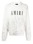 Amiri Cracked Dye Core Logo Sweatshirt in White