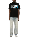 Amiri Lunar New Year Blue Dragon Printed T-Shirt in Black