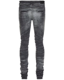 Amiri MX1 Leather Skinny Jeans in Storm Grey