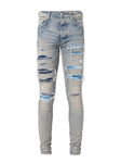 Amiri Tie Dye Bandana Thrasher Skinny Jean in Blue