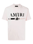 Amiri MA Bar Applique Logo T-Shirt in Pink