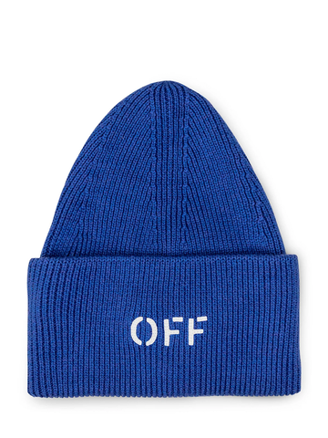 Off-White OFF Stamp Logo Beanie in Blue