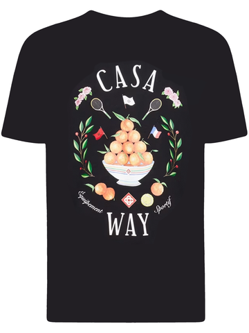 Casablanca Casa Way Bowl of Oranges Printed T-Shirt in Black