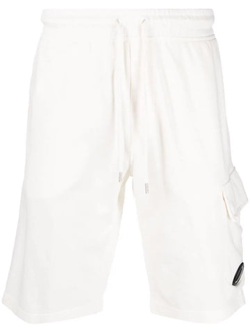 C.P. Company Lens Cotton Shorts in White