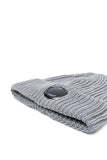 C.P. Company Merino Single Lens Beanie in Light Grey