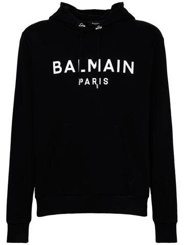 Balmain Paris Logo Printed Hoodie in Black