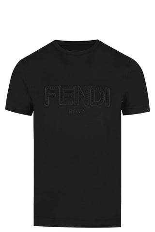 Fendi Zig-Zag Logo T-Shirt in Black