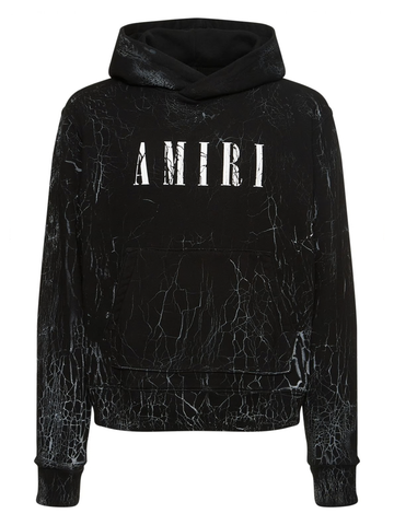 Amiri Cracked Dye Core Logo Hoodie in Black