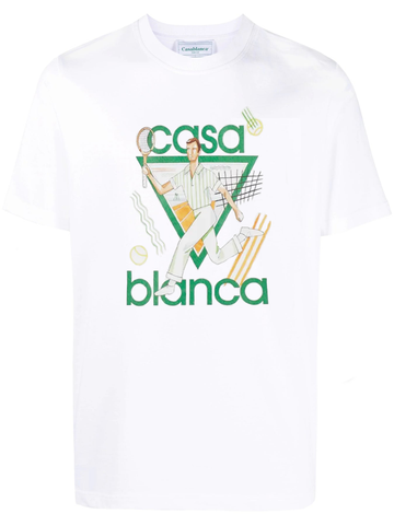 Casablanca Le Jeu Front Printed Logo T-Shirt in White