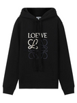 Loewe Anagram Embroidered Logo Hoodie in Black