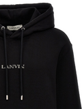 Lanvin Paris Loose Fit Logo Hoodie in Black