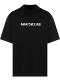 Balenciaga Reversed Logo Print T-Shirt in Black