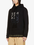 Loewe Anagram Embroidered Logo Hoodie in Black