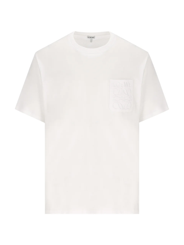 Loewe Logo Embroidered Pocket T-Shirt in White