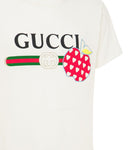 Gucci Les Pommes Strawberry Printed T-Shirt in White